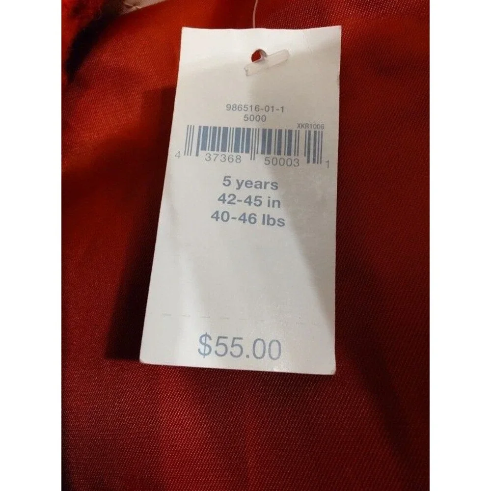 NWT Baby Gap Girls Red Wool Blend Hooded Coat Toggle Buttons Toddler Size 5T